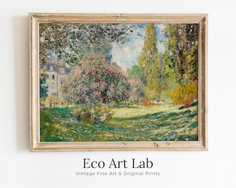 Claude Monet Famous Floral Landscape Painting Fine Art. Instant Download Vintage Art. Vintage Landscape Printable Wall Art. Spring Decor