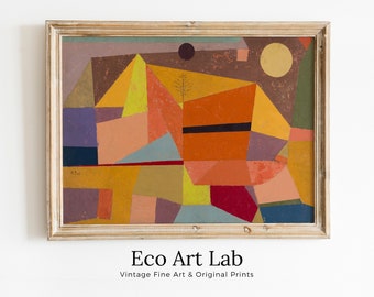 Paul Klee Print Vintage Abstract Art Poster. Joyful Mountain Landscape Abstract Famous Vintage Art Print. Printable Retro Paul Klee Wall Art