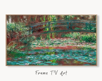 Samsung Frame TV Art 4K Water Lily Pond Famous Claude Monet Painting. Instant Download Botanical Wall Art for the Frame TV. Vintage Wall Art