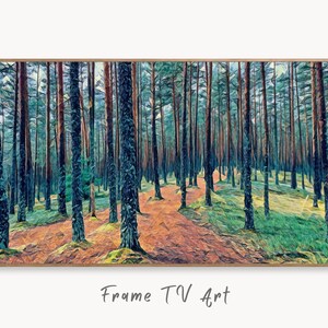 Estonian Forest Trees Frame TV Art. Nature Landscape Painting Samsung Frame TV Art Downloadable Nature Art for TV. Colorful Art for Frame tv