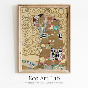 Gustav Klimt &quot;Fulfillment&quot; Famous Painting Printable Wall Art. Instant Download Gustav Klimt Print Vintage Romantic Poster Art Nouveau Print