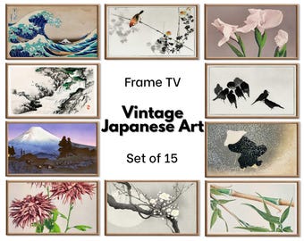 Set of 15 Samsung Frame TV 4K Art. Vintage Japanese Paintings Collection. Antique Japanese Art Set. Instant Download Japanese Frame TV Art