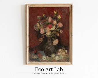 Vincent van Gogh Bouquet of Flowers in Vase Printable Famous Art Prints. Vintage Floral Fine Art. Instant Download van Gogh Still Life