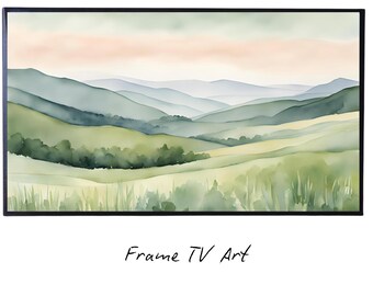 Sage Green Art For Frame TV I Countryside Decor For Samsung Frame TV I Minimalist Home 4K Wall Art