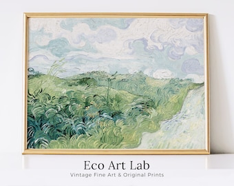 Vincent van Gogh Printable | Famous Art Print | Green Wheat Fields Painting | Instant Download | Vintage Spring Landscape