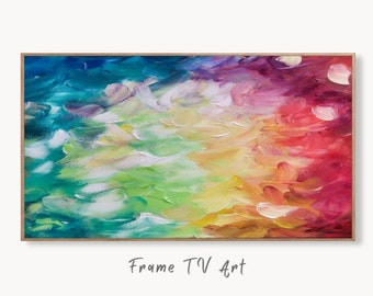 Samsung Frame TV Art 4K, Colorful Abstract Canvas Painting. Samsung Art TV, Digital Download for Samsung Frame, Abstract Decor Frame TV Art