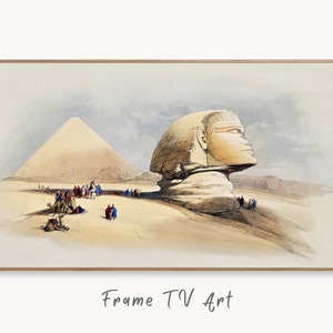 Samsung Frame TV Art 4K Great Sphinx & Pyramids Ancient Egyptian Wall Art. Instant Download Antique Vintage Egyptian Art for Frame TV