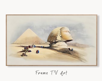 Samsung Frame TV Art 4K Great Sphinx & Pyramids Ancient Egyptian Wall Art. Instant Download Antique Vintage Egyptian Art for Frame TV