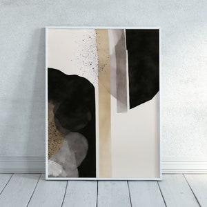 Minimalist Set of 3 Art Prints. Black and White Abstract Poster Set ...
