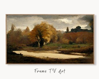 Samsung Frame TV Art 4K Rustic Autumn Landscape Digital Painting. Instant Download Muted Fall Art for the Samsung Frame TV. Moody Art for TV