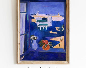 Landscape viewed from a window, by Henri Matisse. Famous Artwork Painting. High definition Printable Art. Instant Download