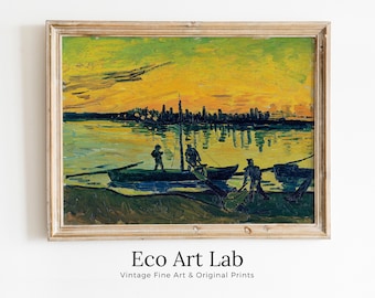 Stevedores in Arles. Vincent van Gogh Printable Famous Art Print. Instant Download van Gogh Print. Vintage Nautical Painting. Fine Art Print