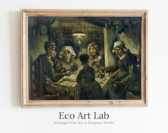 Vincent van Gogh The Potato Eaters Printable Famous Art Prints. Instant Download van Gogh Print Vintage Wall Decor. Fine Art Digital Print