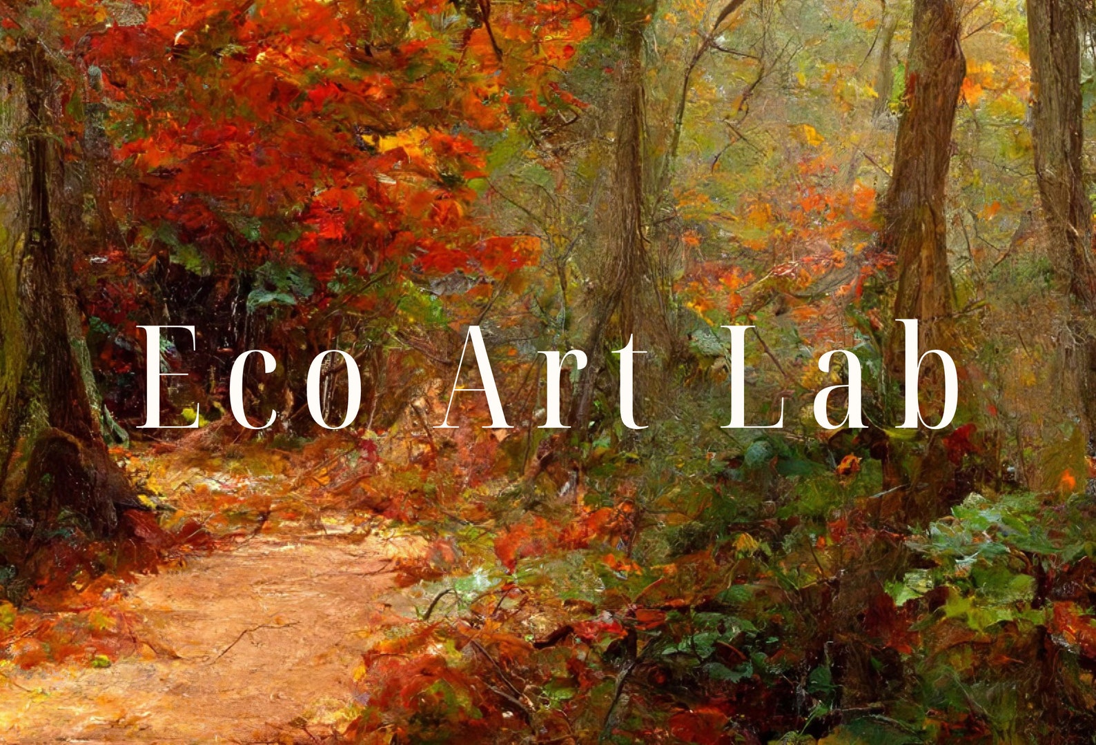 Forest Trail Autumn Landscape Digital Painting. Printable Fall Wall Art ...