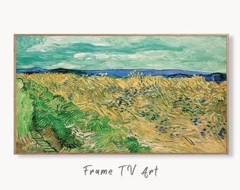 Samsung Frame TV Art 4K Wheatfield With Cornflowers Famous Vincent van Gogh Painting. Instant Download Landscape for Frame TV. Vintage Decor