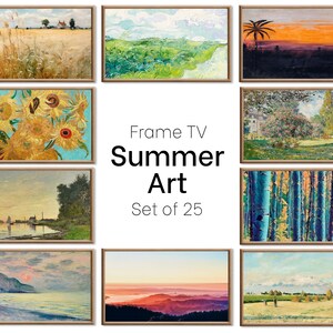 Lot de 25 téléviseurs Samsung Frame 4K Réf. Art mural estival, collection numérique Nature. Ensemble d'oeuvres d'art vintage pour télévision, décoration d'été. Décoration pour téléviseur avec cadre à téléchargement immédiat