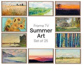 Set of 25 Samsung Frame TV 4K Art. Summer Wall Art Nature Digital Collection. Vintage Summer Decor TV Art Set. Instant Download Frame TV Art