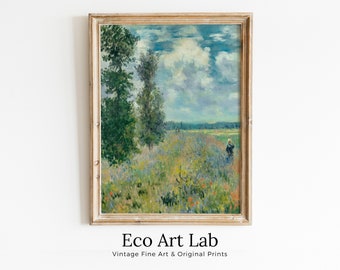 Famous Claude Monet Poppy Field Painting. Printable Art. Instant Download Vintage Decor. Vintage Landscape Printable Wall Art. Spring Decor