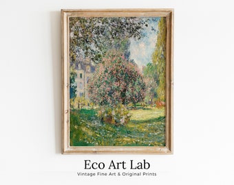 Claude Monet Famous Floral Landscape Painting Fine Art. Instant Download Vintage Art. Vertical Printable Landscape Wall Art. Spring Decor