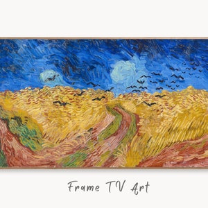 Samsung Frame TV Art 4K Wheatfield with Crows Famous Painting by Vincent van Gogh. Instant Download van Gogh Landscape for the Frame TV