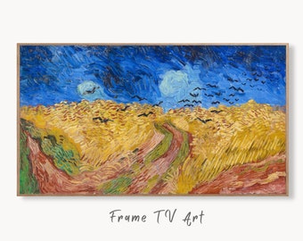 Samsung Frame TV Art 4K Wheatfield with Crows Famous Painting by Vincent van Gogh. Instant Download van Gogh Landscape for the Frame TV