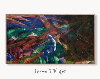 Samsung Frame TV Art 4K Surreal Forest Animals Abstract Vintage Painting. Instant Download Art for Frame TV. Abstract Home Decor. TV Art