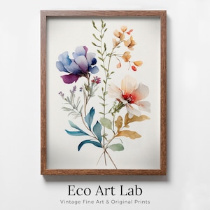 Floral Printable Wall Art. Boho Floral Art. Wild Flowers Art. Floral Minimalist Art. Watercolor Botanical Print. Printable Flower Watercolor