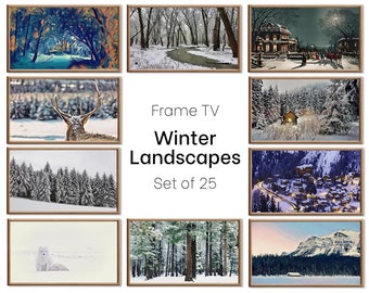 Set of 25 Samsung Frame TV 4K Art. Winter Wall Art Nature Digital Collection. Winter Snow Decor TV Art Set. Instant Download Frame TV Art.