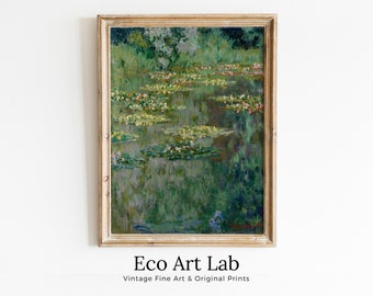Water Lilies Pond Famous Painting by Claude Monet. Printable Wall Art. Instant Download Vintage Decor. Botanical Print. Vintage Decor