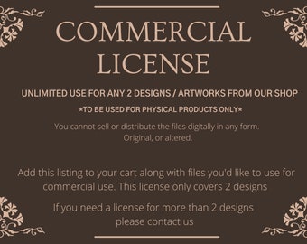 Unlimited Commercial license for 2 Designs / Artworks from EcoArtLab. To be used for physical end products only.