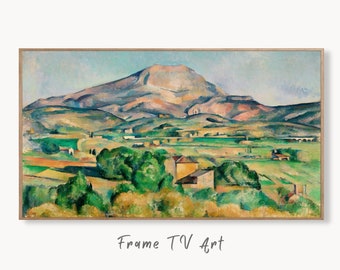 Samsung Frame TV Art 4K Berglandschaft Berühmte Paul Cézanne Gemälde. Sofortiger Download Landschaft Wandbild für Rahmen TV. Vintage Kunst