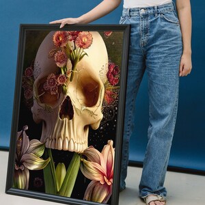 Skull and Flowers Wall Art X main image 0