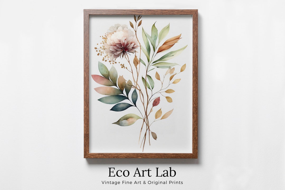 Floral Printable Wall Art. Watercolor Botanical Print. Printable Flower ...