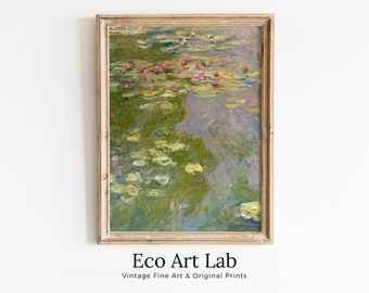 Famous Claude Monet Water Lilies Painting Monet Art. Instant Download Vintage Decor. Monet Botanical Print Printable Wall Art. Vintage Decor