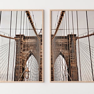 Brooklyn Bridge New York Set of 2 Prints. New York Poster, Printable Wall Art, Digital Painting 2 Piece Wall Art, New York Printable Poster