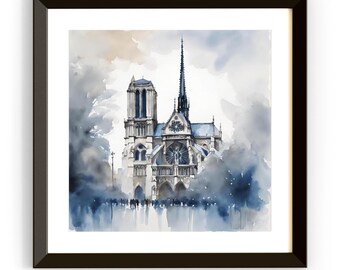 Printable Wall Art | Modern Blue Painting For Contemporary Home | Unique Square Decor Digital Download