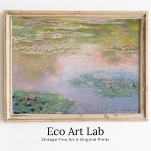 Famous Water Lilies Painting by Claude Monet. Monet Botanical Print. Vintage Decor. Printable Wall Art. Instant Download Vintage Decor.