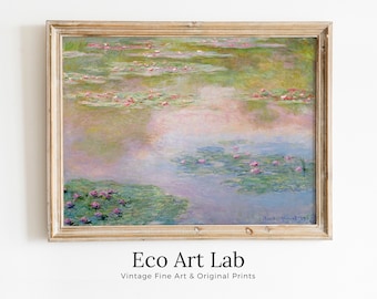 Famous Water Lilies Painting by Claude Monet. Monet Botanical Print. Vintage Decor. Printable Wall Art. Instant Download Vintage Decor.