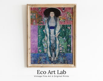Famous Gustav Klimt Portrait of Woman Printable Wall Art. Instant Download Painting Gustav Klimt Print. Vintage Poster. Art Nouveau Print