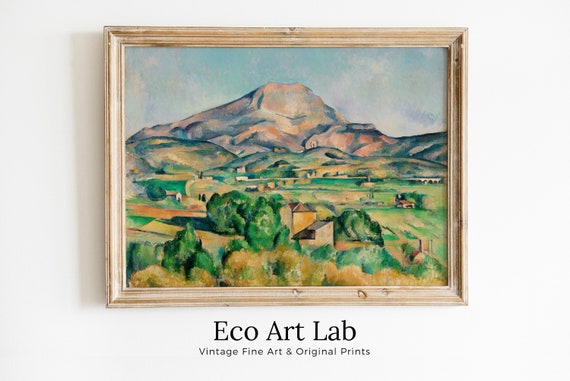 Paul Cézanne Famous Mountain Landscape Painting. Instant