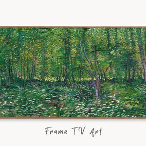 Samsung Frame TV Art 4K Trees and Undergrowth Famous Painting by Vincent van Gogh. Instant Download. van Gogh Landscape for the Frame TV