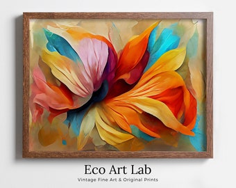 Colorful Abstract Printable Wall Art. Abstract Flower Petals. Modern Floral Print Digital Painting. Botanical Art Print. Downloadable Art #7