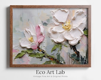 Abstract Flowers Painting | Printable Wall Art | Textured Wall Art | Vibrant Abstract Floral | Heavy Textured Painting | Floral Texture Art