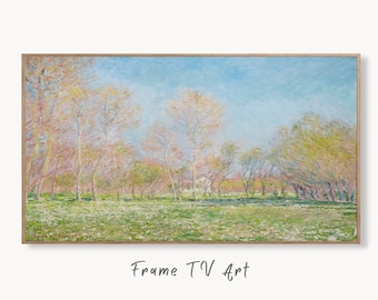 Samsung Frame TV Art 4K Spring Landscape Famous Claude Monet Painting. Instant Download Landscape Wall Art for Frame TV. Vintage Wall Art
