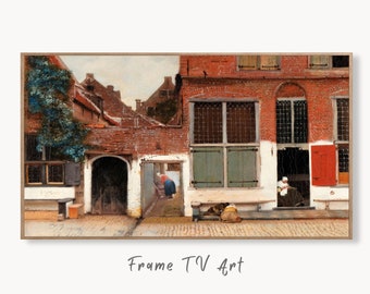 Samsung Frame TV Art 4K The Little Street Famous Vintage Oil Painting. Instant Download Rustic European City Landscape for the Frame TV