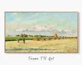 Samsung Frame TV Art 4K French Countryside Landscape Vintage Oil Painting. Instant Download Vintage Nature Art for Samsung Frame TV. TV Art