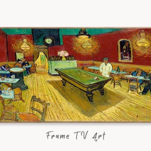 Samsung Frame TV Art 4K Le café de nuit Pintura famosa de Vincent van Gogh. Download instantâneo da arte de van Gogh para a Frame TV. Decoração vintage