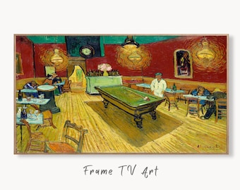 Samsung Frame TV Art 4K Le café de nuit Famous Painting by Vincent van Gogh. Instant Download van Gogh Art for the Frame TV. Vintage Decor