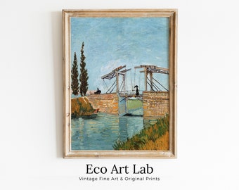 Bridge Landscape Vincent van Gogh Painting Printable Famous Art Print. Instant Download van Gogh Print Vintage Fine Art Digital Download