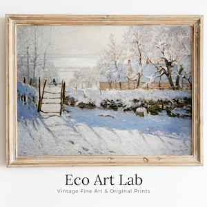 La gazza famosa pittura di Claude Monet. Monet Stampa Paesaggio Invernale Instant Download Vintage Wall Art. Pittura Paesaggio